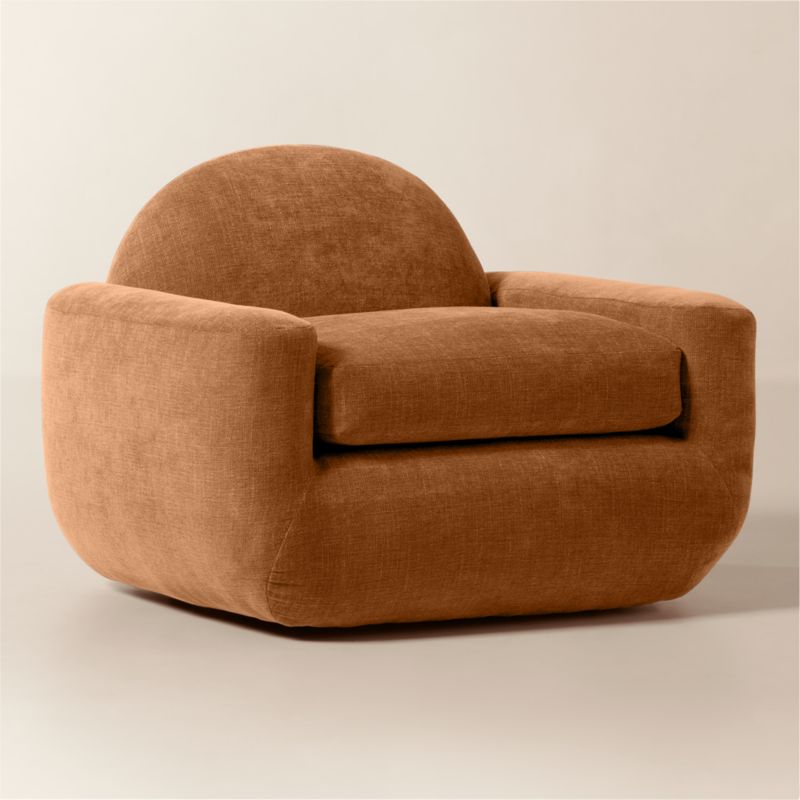 Aldine Spice Brown Performance Chenille Accent Chair - image 2 of 8
