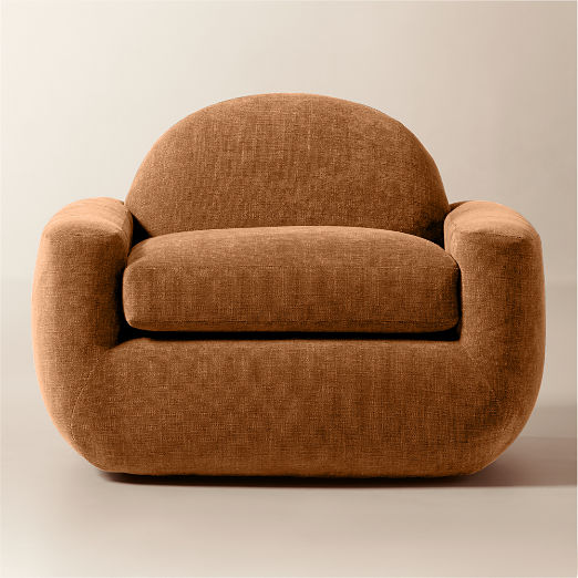 Aldine Spice Brown Performance Chenille Accent Chair