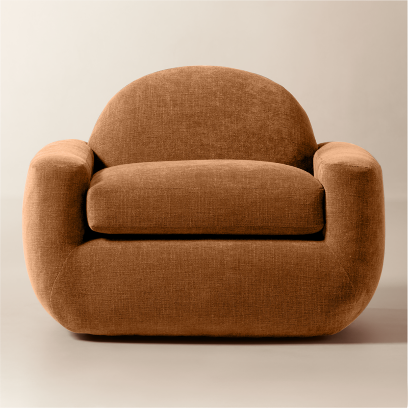 Aldine Spice Brown Performance Chenille Accent Chair - image 0 of 8