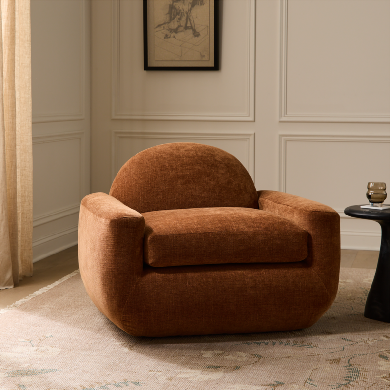 Aldine Spice Brown Performance Chenille Accent Chair - image 1 of 8