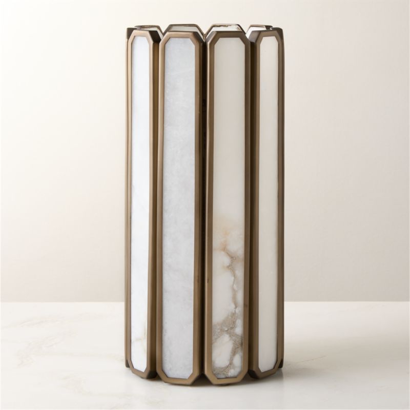 Aldron Large Bronze Alabaster Hurricane Candle Holder - image 3 of 7