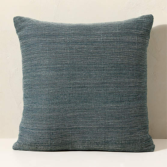 Alec Arctic Blue Textured Striped Outdoor Throw Pillow 23"