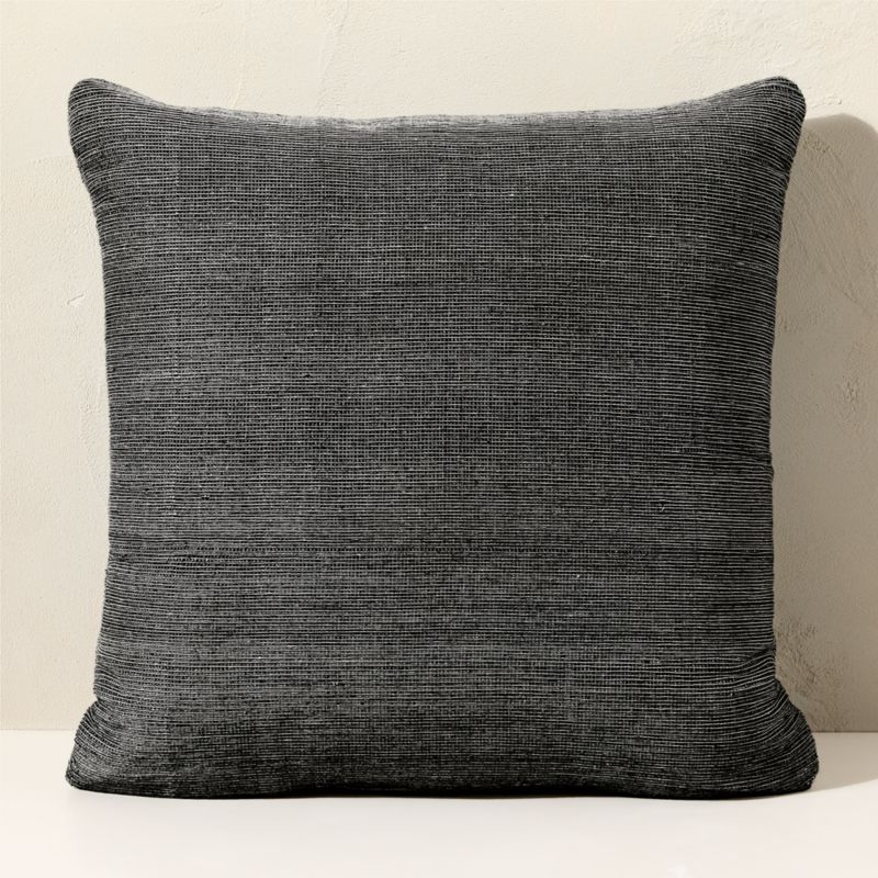 Alec Black Textured Striped Outdoor Throw Pillow 23" - image 0 of 4