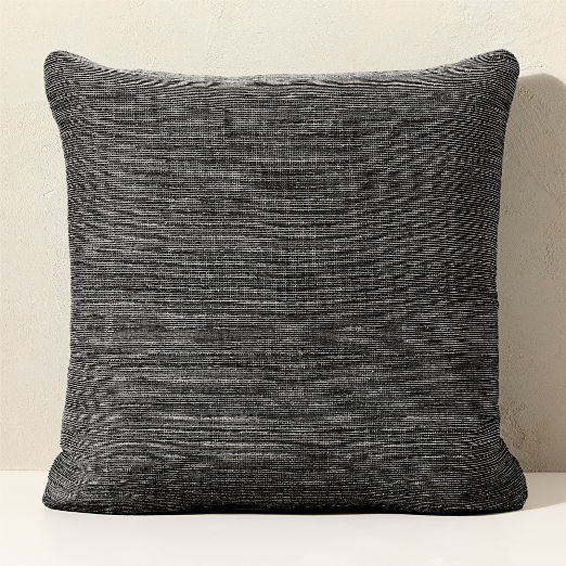 Alec Black Textured Striped Outdoor Throw Pillow 23"