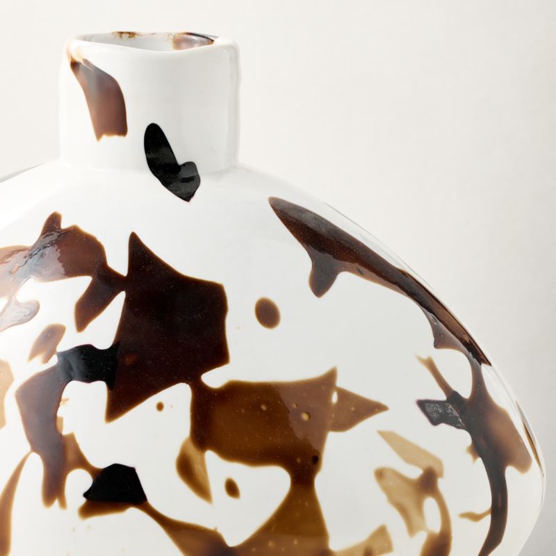 Aleksi Brown and White Patterned Glass Vase Small - image 2 of 5