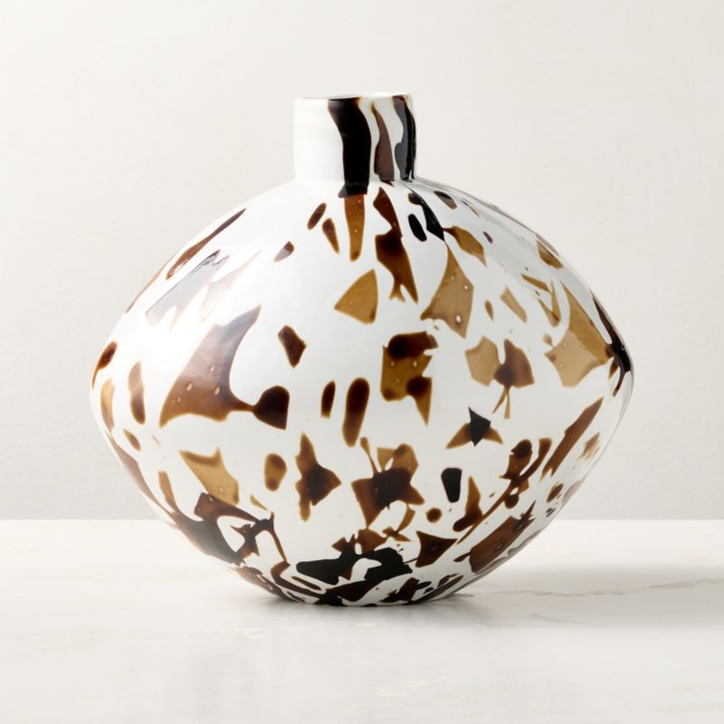 Aleksi Brown and White Patterned Glass Vase Small - image 3 of 5
