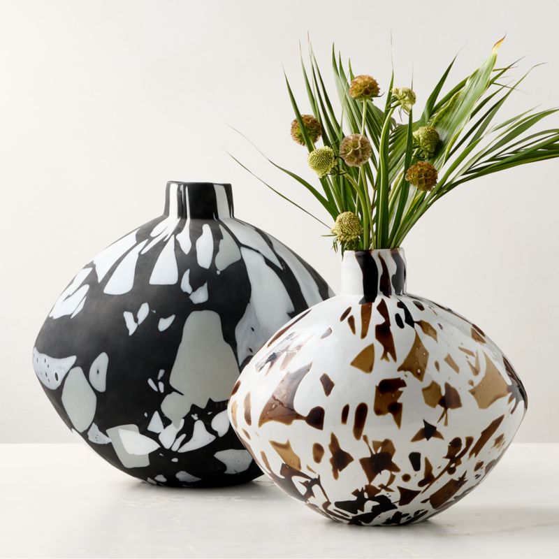 Aleksi Brown and White Patterned Glass Vase Small - image 4 of 5