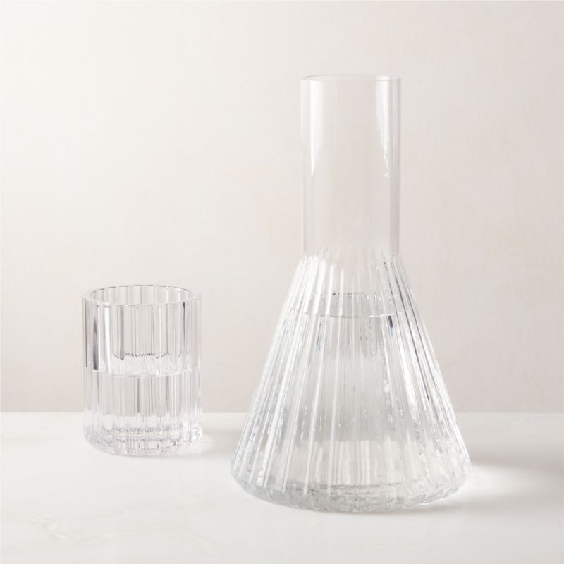 Aleric Ribbed Glass Carafe and Cup + Reviews