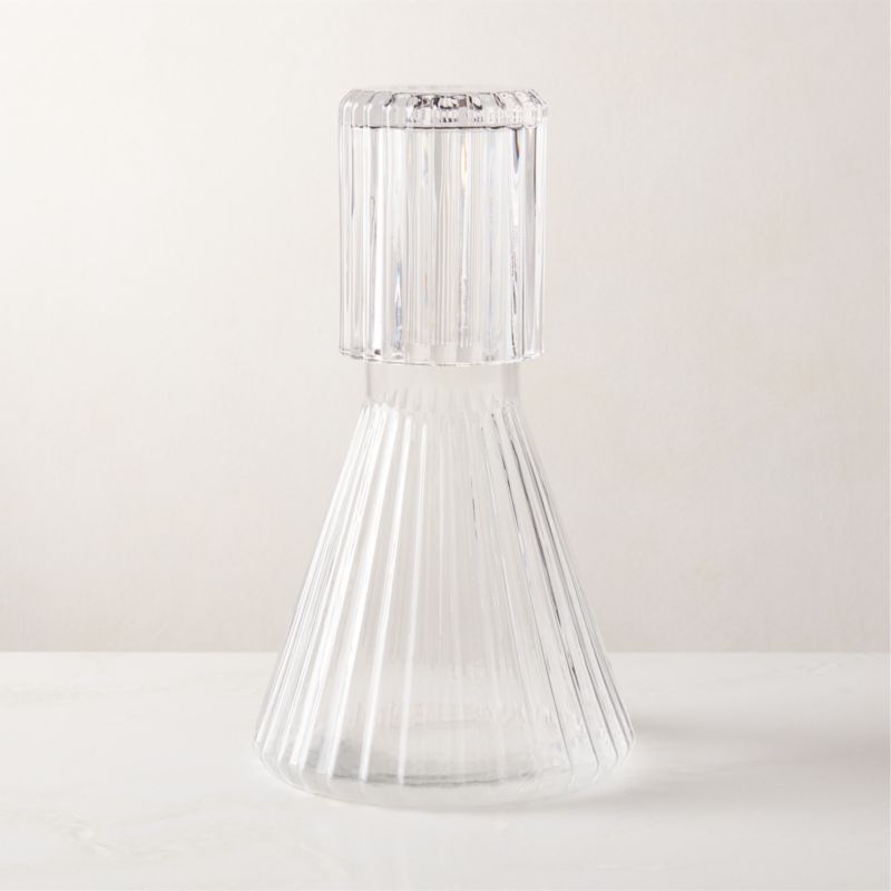 View Aleric Ribbed Glass Carafe and Cup details