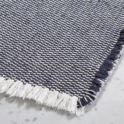 Alex Organic Cotton Black and White Reversible Bath Runner 24"x60"