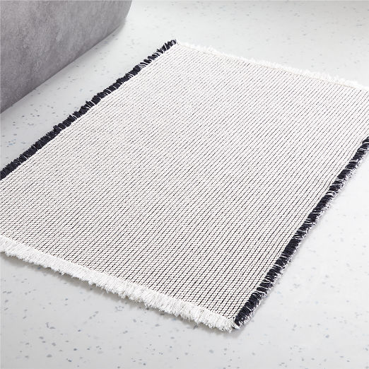 Alex Organic Cotton Black and White Reversible Bath Mat 24"x36"