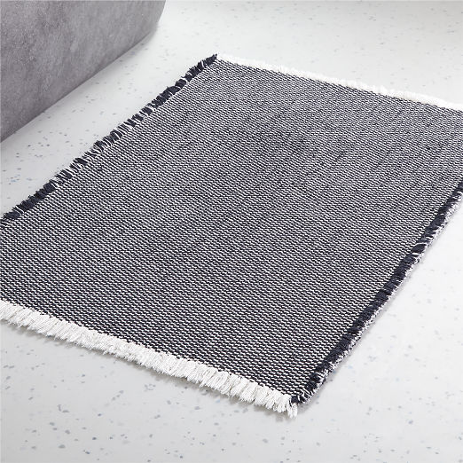 Alex Organic Cotton Black and White Reversible Bath Mat 24"x36"