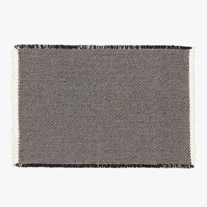View Alex Organic Cotton Black and White Reversible Bath Mat 24"x36" details