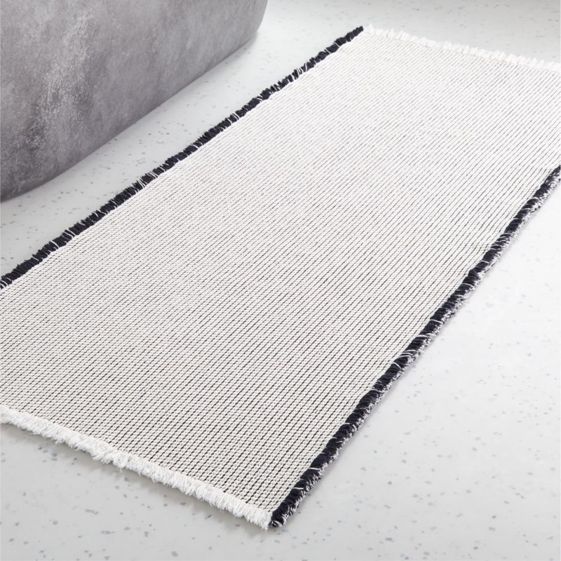 Alex Organic Cotton Black and White Reversible Bath Runner Rug 24"x60" - image 3 of 5