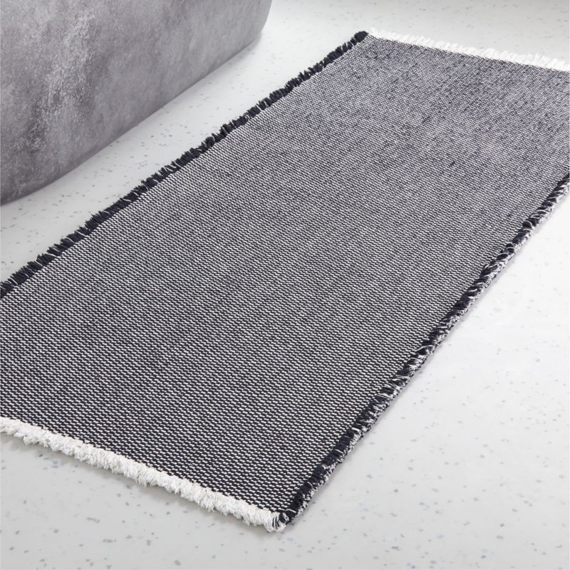 Alex Organic Cotton Black and White Reversible Bath Runner Rug 24"x60" - image 2 of 5