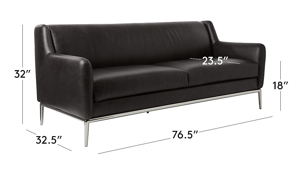 Alfred Black Leather Sofa + Reviews CB2