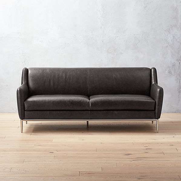 Alfred Black Leather Sofa