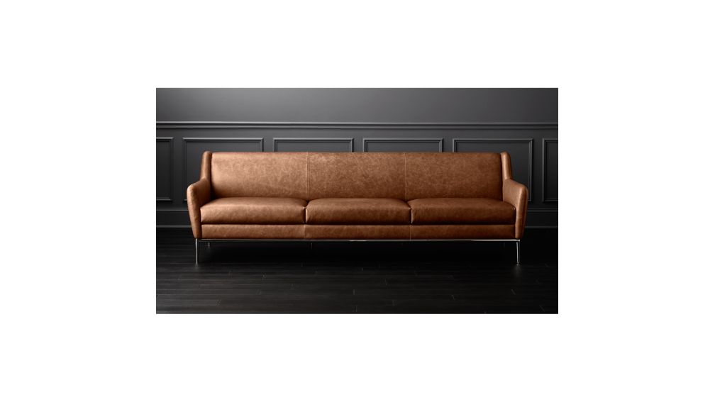 96 cognac leather sofa