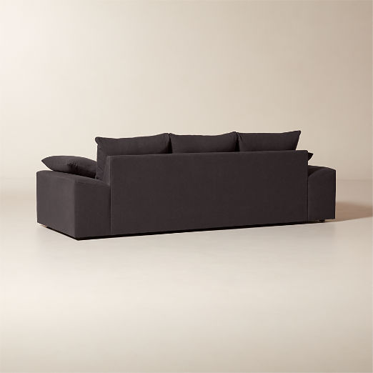 Algora 100" Charcoal Grey Performance Fabric Sofa