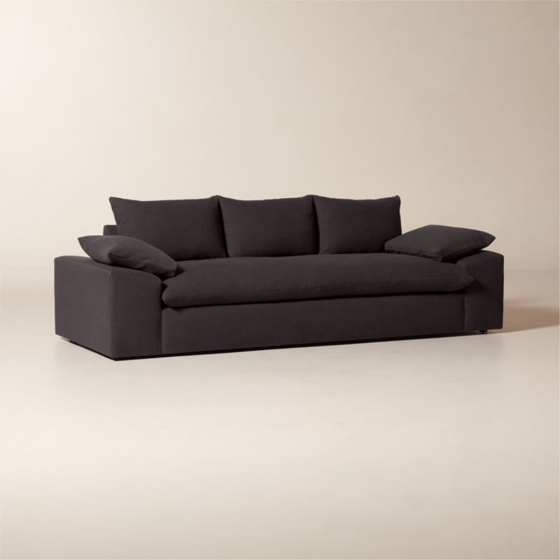 Algora 100" Charcoal Grey Performance Fabric Sofa - image 1 of 6