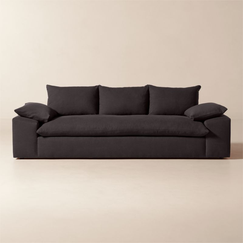 Algora 100" Charcoal Grey Performance Fabric Sofa - image 0 of 6