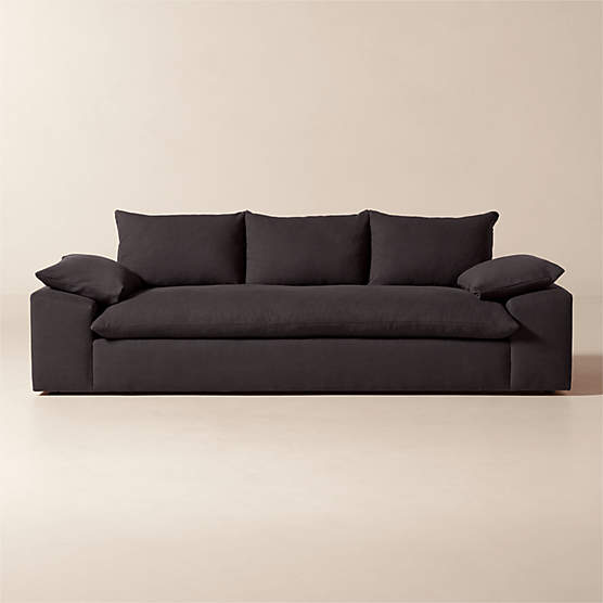 Algora 100" Charcoal Grey Performance Fabric Sofa