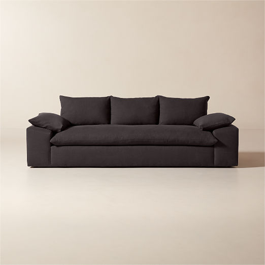 Algora 100" Charcoal Grey Performance Fabric Sofa