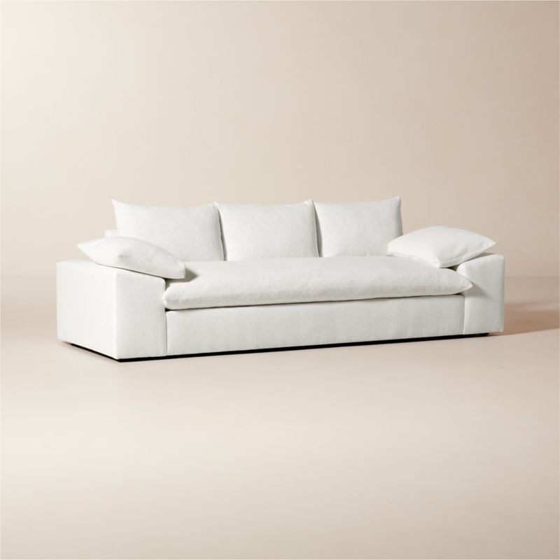 Algora 100" White Performance Fabric Sofa - image 1 of 6