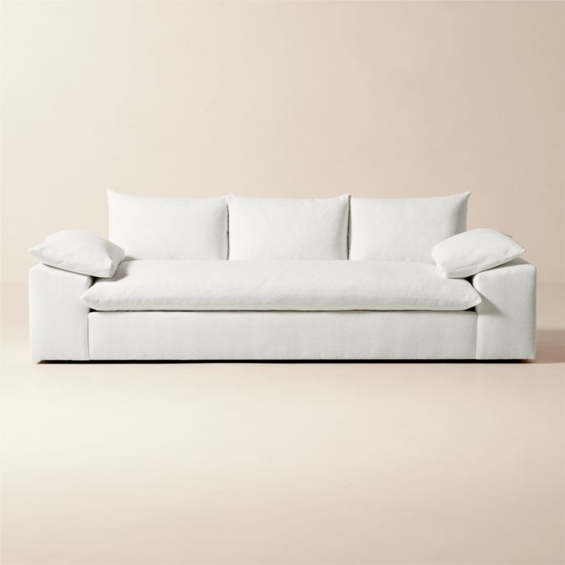 Algora 100" White Performance Fabric Sofa - image 0 of 6