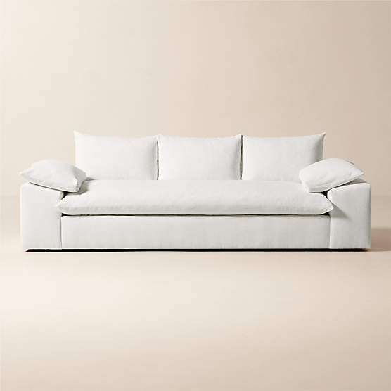 Algora 100" White Performance Fabric Sofa