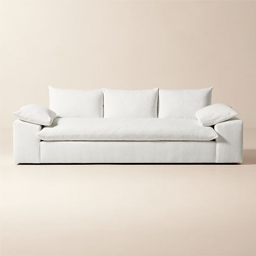 Algora 100" White Performance Fabric Sofa