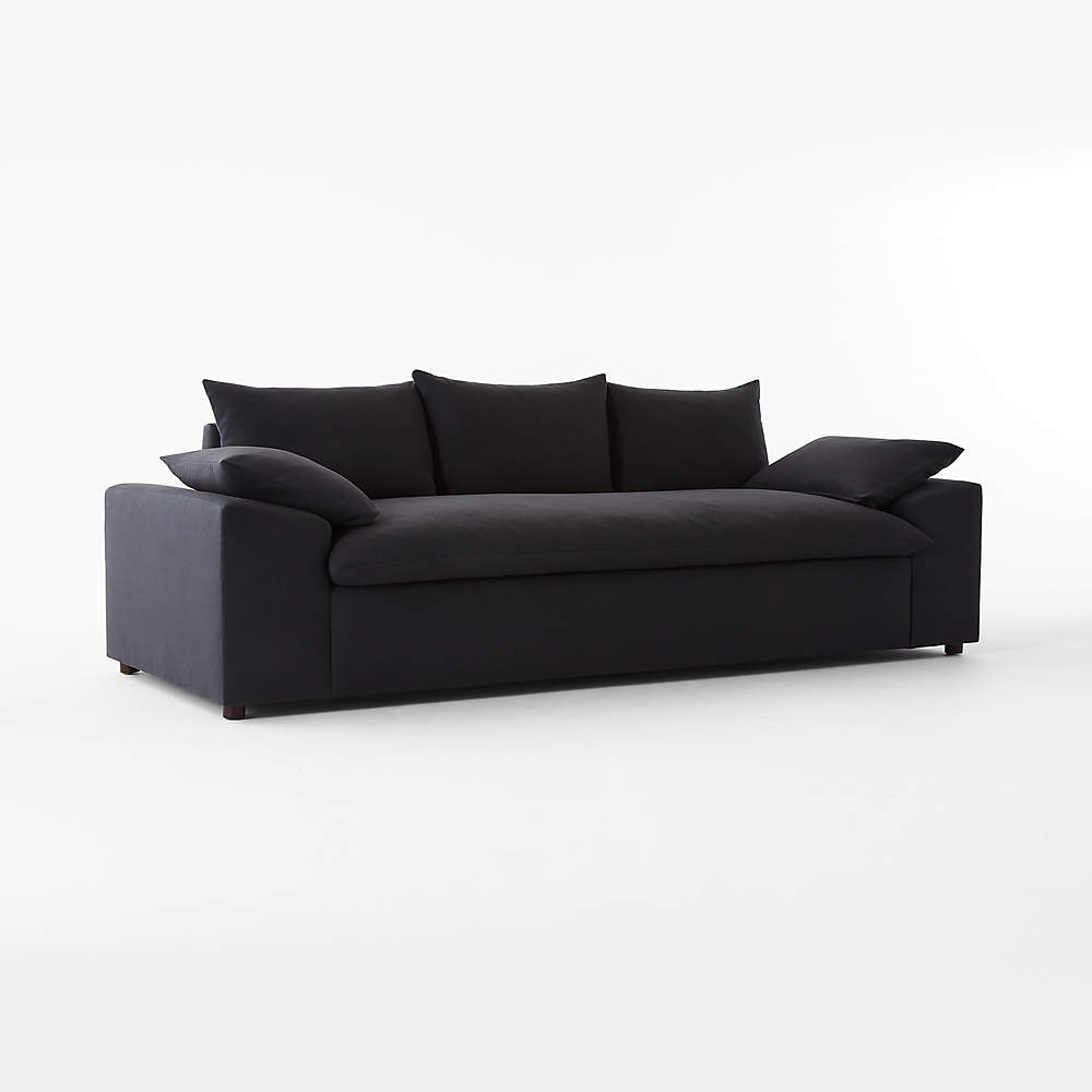 Algora Charcoal Grey Performance Linen Sleeper Sofa Queen Reviews Cb2