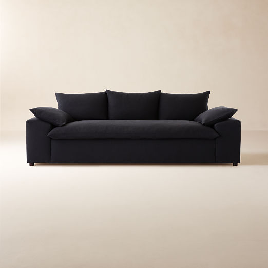 Algora 100" Charcoal Grey Performance Linen Sleeper Sofa