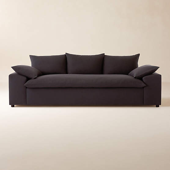 Algora 100" Charcoal Grey Performance Linen Sleeper Sofa
