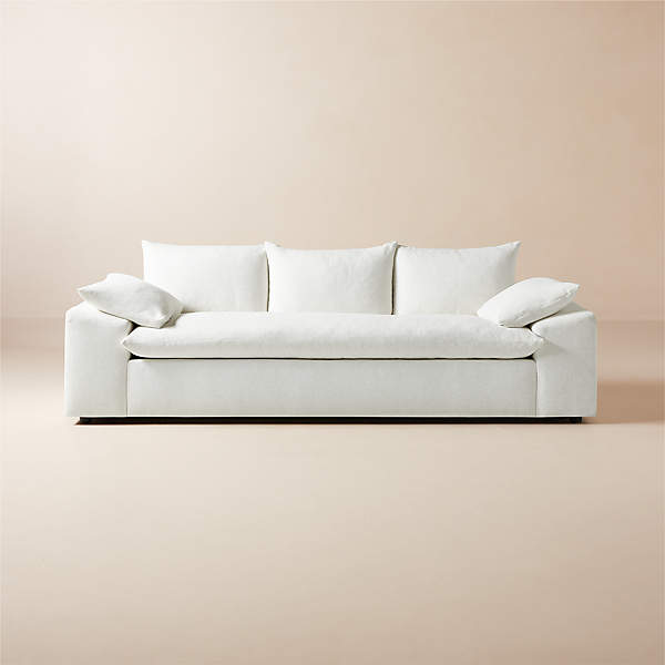 Algora White Performance Linen Sleeper Sofa Reviews Cb2