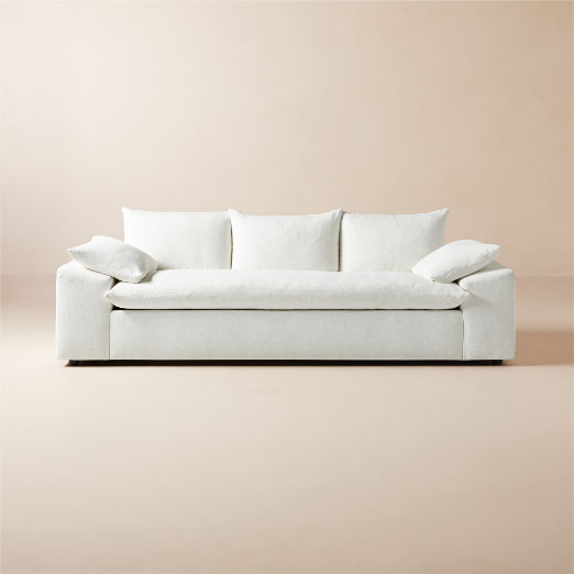 Algora 100" White Performance Fabric Sleeper Sofa