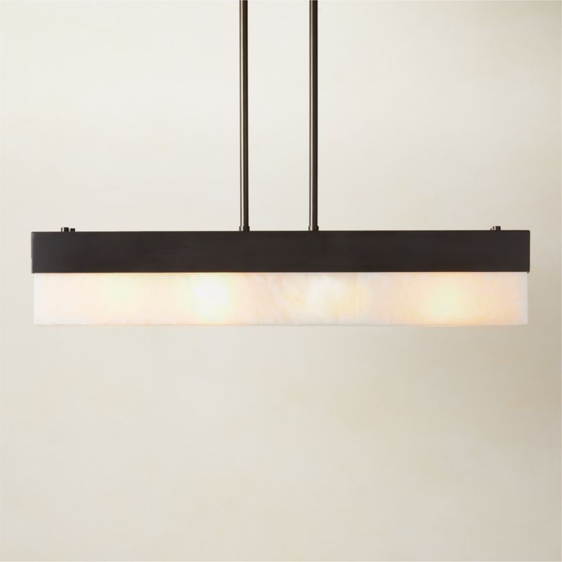 Align Blackened Stainless Steel and Alabaster Pendant Light - image 0 of 7