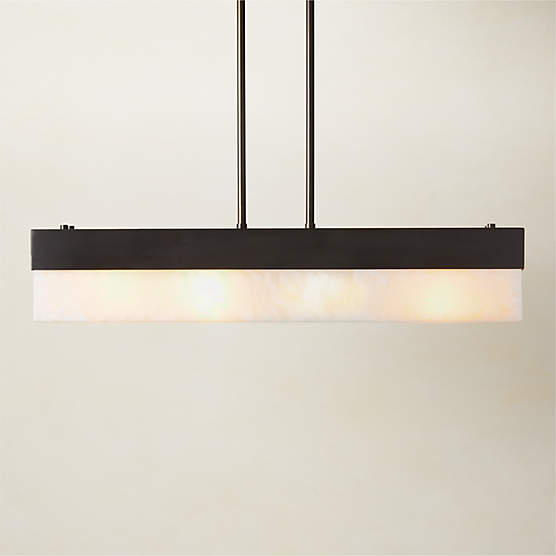 Align Blackened Stainless Steel and Alabaster Pendant Light