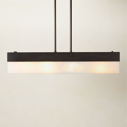 Align Blackened Stainless Steel and Alabaster Pendant Light