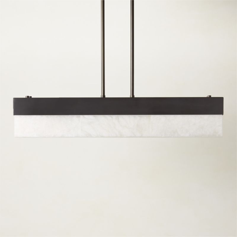 Align Blackened Stainless Steel and Alabaster Pendant Light - image 2 of 7