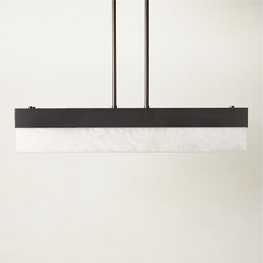 Align Blackened Stainless Steel and Alabaster Pendant Light