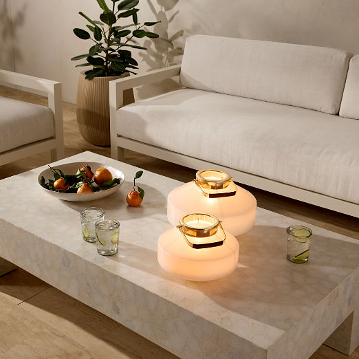 Alira Glass Outdoor Lanterns Set of 2