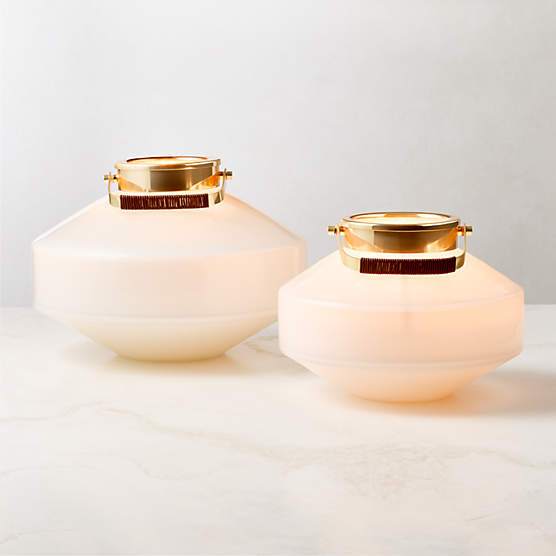 Alira Glass Outdoor Lanterns Set of 2