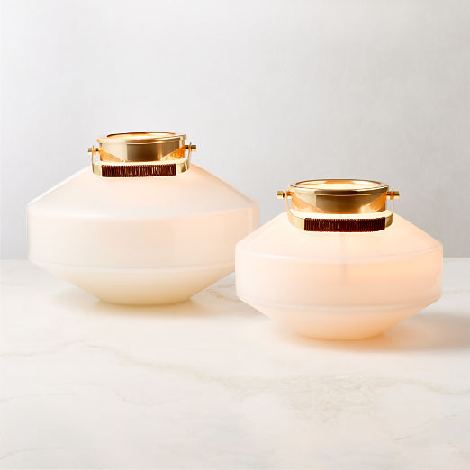 Alira Glass Outdoor Lanterns Set of 2