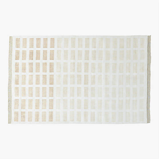 Camilia Modern Patchwork Ivory Hide Area Rug 6x9 + Reviews | CB2