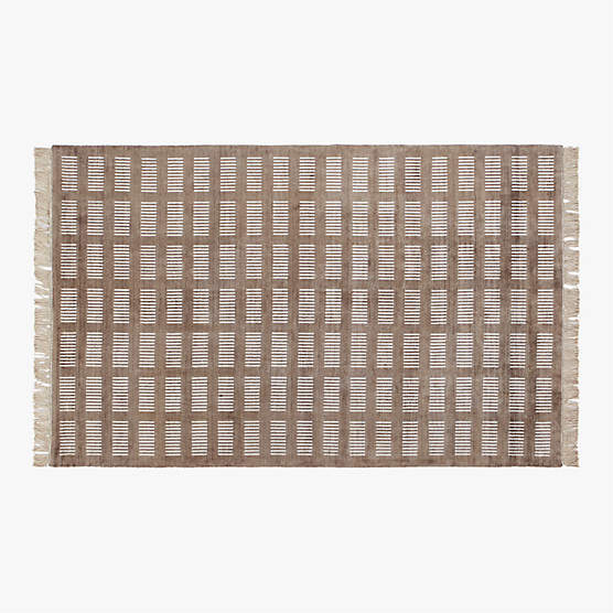 Alize Handloomed Light Brown Viscose Area Rug 5'x8'