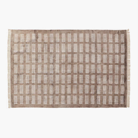 Alize Handloomed Light Brown Viscose Area Rug 6'x9'