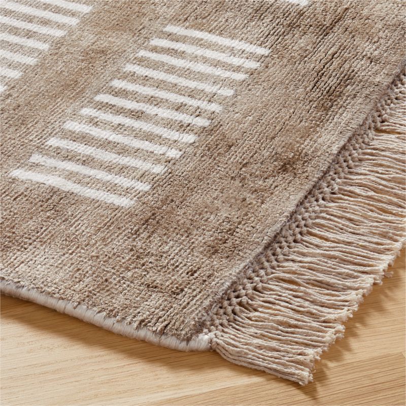 Alize Handloomed Viscose Light Brown Area Rug | CB2