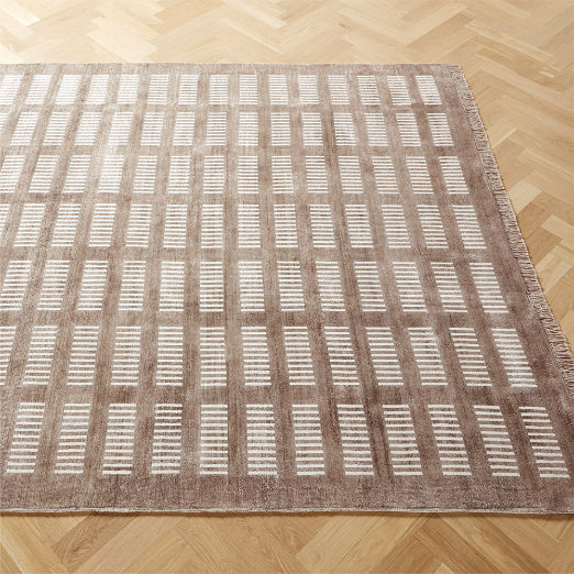 Alize Handloomed Light Brown Viscose Area Rug 6'x9'