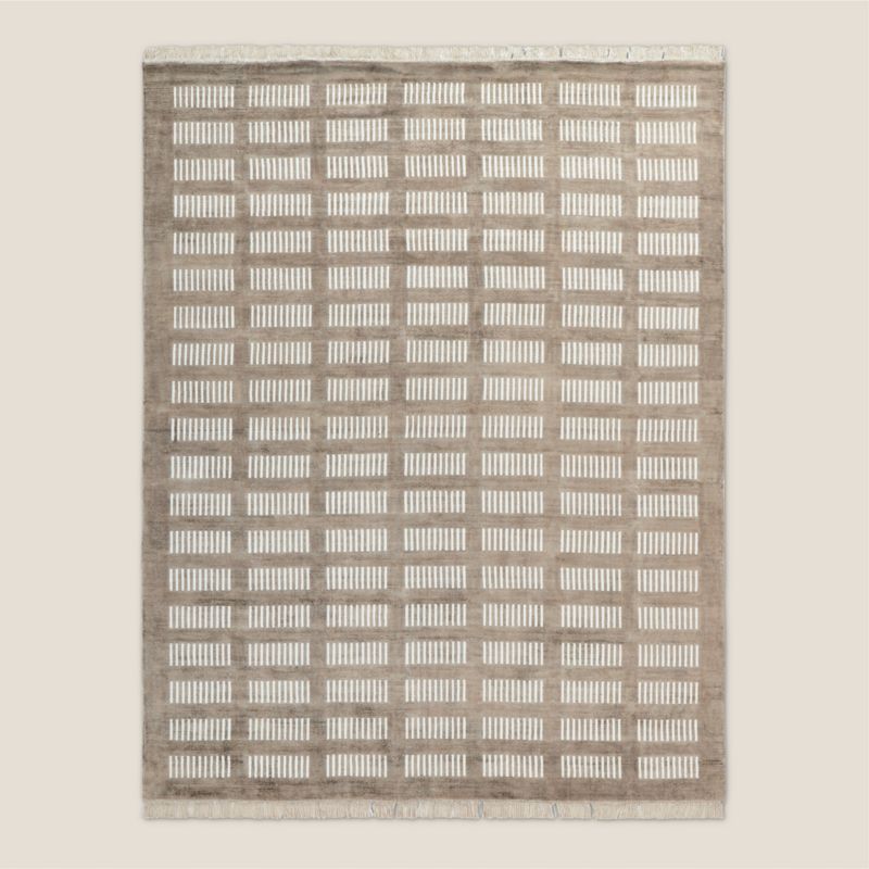 View Alize Handloomed Light Brown Viscose Area Rug 9'x12' details